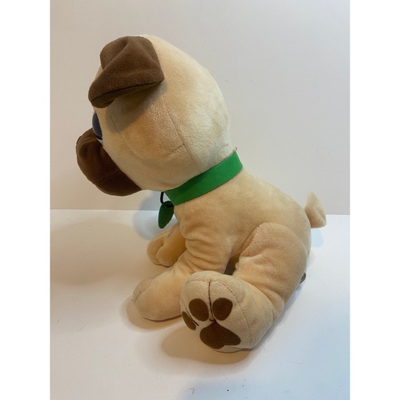 Nanco Plush Pug Dog Puppy Stuffed Animal Toy Green Eyes 12 Inches - Picture 2 of 6